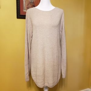 Talbots beige cashmere blend crewneck sweater Size M